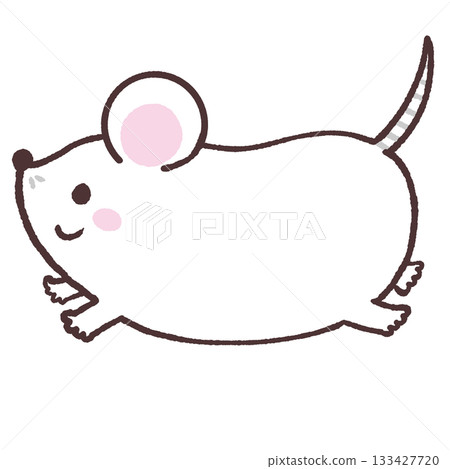 奔跑的白鼠插圖 133427720