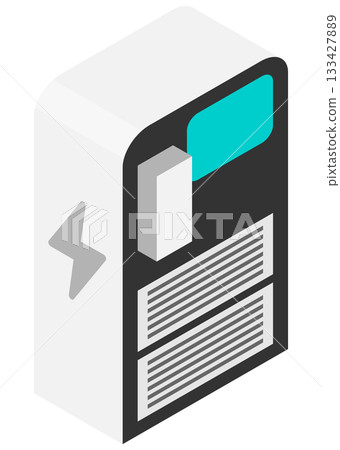 電動車充電樁/充電站的等距視圖。向量圖。 133427889