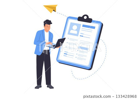 Illustration of Send Job Application and CV Submission 133428968
