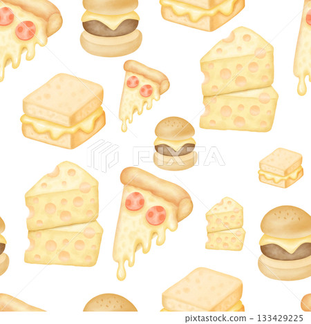 Cheese seamless watercolor texture for dairy designs 133429225