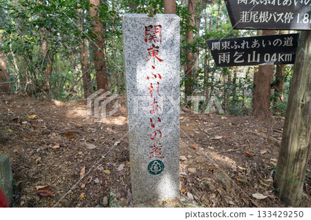 Stone marker on the hiking trail to Mt. Amagoe (Sagamihara City, Kanagawa Prefecture) Stone marker on the hiking trail to Mt. Amagoe (Sagamihara City, Kanagawa Prefecture) 133429250