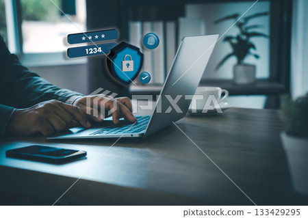 MFA, Multi-Factor Authentication Security Concept login Internet Online Privacy network security technology Encrypted data cybersecurity protection. MFA, Multi-Factor Authentication Security Concept login Internet Online Privacy network security technology Encrypted data cybersecurity protection. 133429295