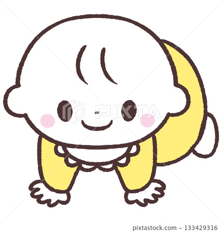 嬰兒四肢著地的插圖 嬰兒四肢著地的插圖 133429316