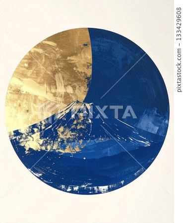 Japanese pattern, Japanese style image background material (indigo blue) 133429608