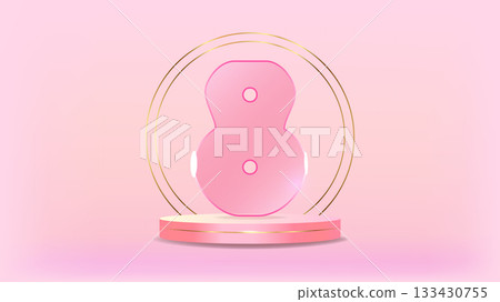 March 8 International Womens Day Celebrate holiday. Symbol of equality strength and femininity. For marketing banner social media and campaign. Vector illustration. 133430755