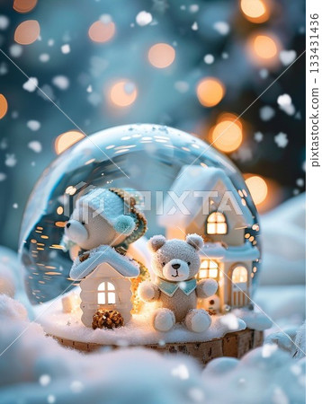 溫馨的冬日小熊雪景球 — 溫馨小熊雪景球 — 溫馨的冬日小熊雪景球 — 溫馨小熊雪景球 — 133431436