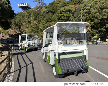 高爾夫球場上的高爾夫球車 133431459