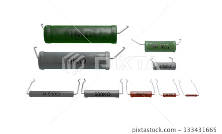 Retro electronic components series (a collection of resistors used in the Showa era) PNG image 133431665