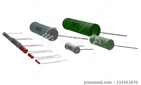 Retro electronic components series (a collection of resistors used in the Showa era) PNG image 133431670