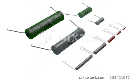 Retro electronic components series (a collection of resistors used in the Showa era) PNG image 133431672