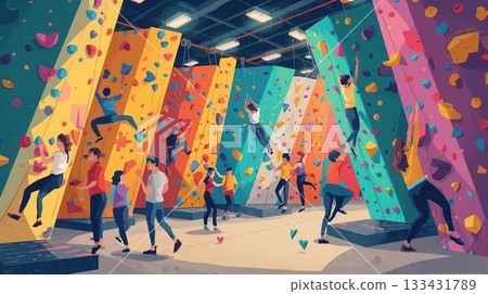 人們正在享受抱石運動 133431789