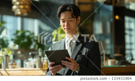 Man working with a tablet 133431904