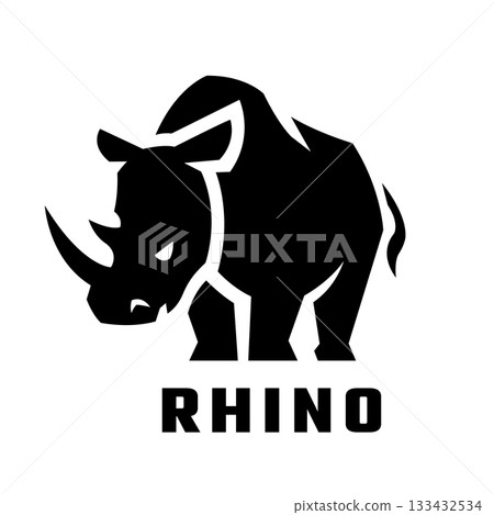 Rhinoceros silhouette logo. 133432534