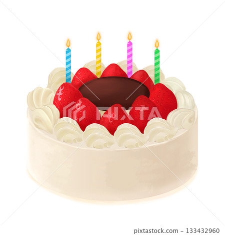 Birthday cake with strawberries Birthday cake with strawberries 133432960