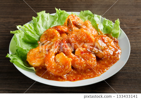 煮沸的辣椒醬蝦 133433141