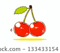 手繪櫻桃插圖 133433154