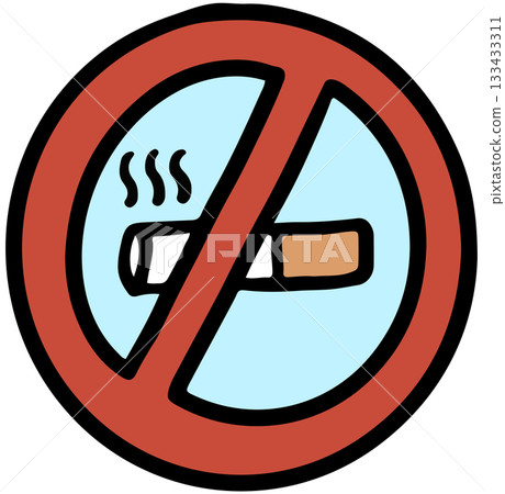 Hand drawn illustration of no smoking sign for symbol, signage, message, campaign badge, human, people, healthy lifestyle, hobbies, leisure, life, sticker, cigarette icon Hand drawn illustration of no smoking sign for symbol, signage, message, campaign badge, human, people, healthy lifestyle, hobbies, leisure, life, sticker, cigarette icon 133433311
