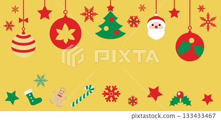 Cute christmas frame illustration 133433467