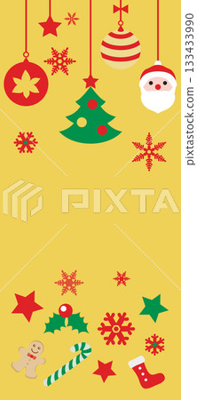 Cute Christmas tree ornament frame illustration Cute Christmas tree ornament frame illustration 133433990