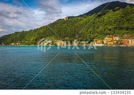 Amazing Toscolano Maderno cityscape on the Garda lake shore 133434135