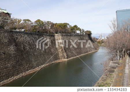 The osaka castle in the big castle and most famous in osaka japan 133434283