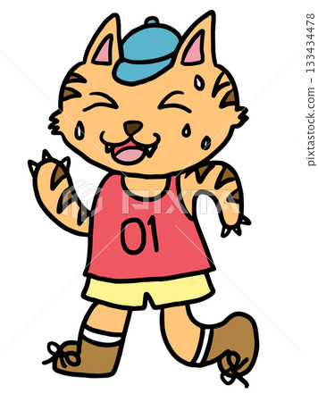 Cute hand drawn illustration of cat running for animal, pet shop, diet, exercise, sport, race, competition, activity, paw running club, healthy lifestyle, hobbies, leisure, cartoon character, mascot Cute hand drawn illustration of cat running for animal, pet shop, diet, exercise, sport, race, competition, activity, paw running club, healthy lifestyle, hobbies, leisure, cartoon character, mascot 133434478