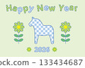 Patchwork-style New Year's card design 133434687