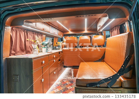 Interior space of a modern camping RV Interior space of a modern camping RV 133435178