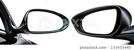 Close-up of a Side Rear-view Mirror of a Car Isolated on Transparent Background - Generative Ai 133435440