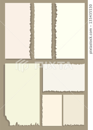 Set of Milk Colored Torn Paper Pieces Scrapbook Background. Set of Milk Colored Torn Paper Pieces Scrapbook Background. 133435530