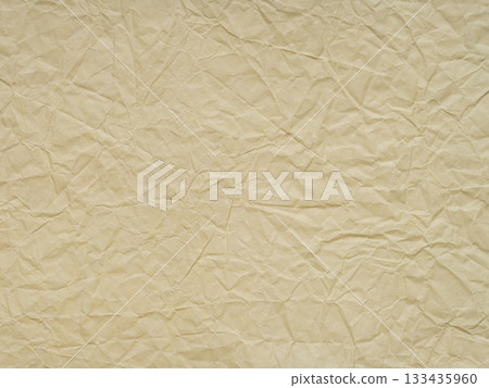 Beige crumpled paper texture. Blank soft page pattern for winter season Christmas festival card, new year designs decoration, background concepts, text, lettering, wall screen saver or other art work. 133435960