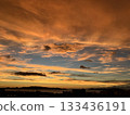 Fiery sunset over Hakata Bay 133436191