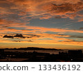 Fiery sunset over Hakata Bay 133436192