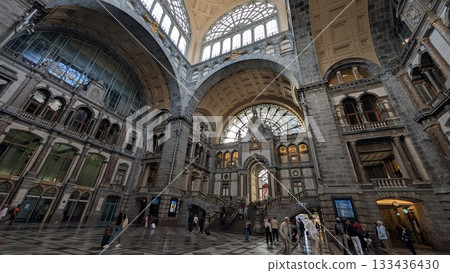 Inside the Antwerp train station 133436430