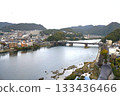 Kiso River and Inuyama Bridge as seen from Inuyama Castle's main tower 133436466