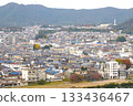 The Kiso River and the city of Kakamigahara, Gifu Prefecture, as seen from the Inuyama Castle tower 133436467
