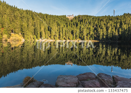 Mummelsee Lake and Hornisgrinde, Black Forest, Baden-Wuerttemberg, Germany 133437475