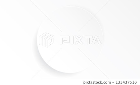3D white circle plate paper cut style on the center of white background graphic illustration have blank space. 3D white circle plate paper cut style on the center of white background graphic illustration have blank space. 133437510
