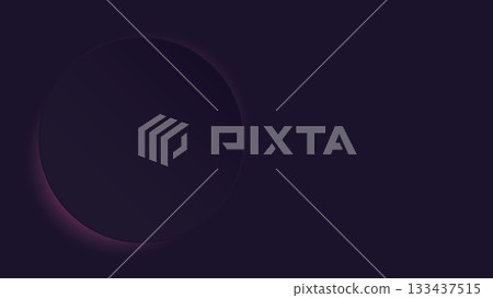3D purple circle plate have a faint pink light glow underneath on the left of purple background graphic illustration. 3D purple circle plate have a faint pink light glow underneath on the left of purple background graphic illustration. 133437515