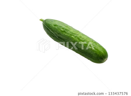 Green mini cucumber on white background Green mini cucumber on white background 133437576