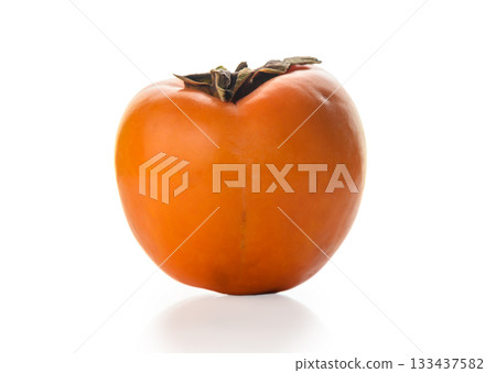 Persimmon with soft shadow on white background 133437582
