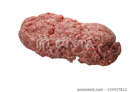 Piece of meat mince on white background 133437612