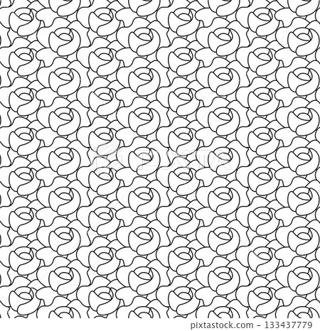 Rose blossom closeup Valentine's Day seamless pattern. Vector graphic line black and white illustration. design for fashion graphics, textile prints, fabrics, wallpapers. Rose blossom closeup Valentine's Day seamless pattern. Vector graphic line black and white illustration. design for fashion graphics, textile prints, fabrics, wallpapers. 133437779