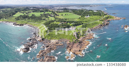 夏季青森縣種佐海岸的空拍照片 夏季青森縣種佐海岸的空拍照片 133438080