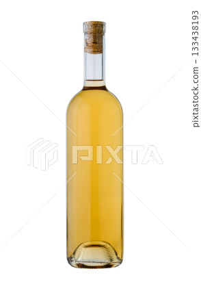 White wine bottle without label on white background White wine bottle without label on white background 133438193