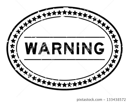Grunge black warning word oval rubber seal stamp on white background Grunge black warning word oval rubber seal stamp on white background 133438572