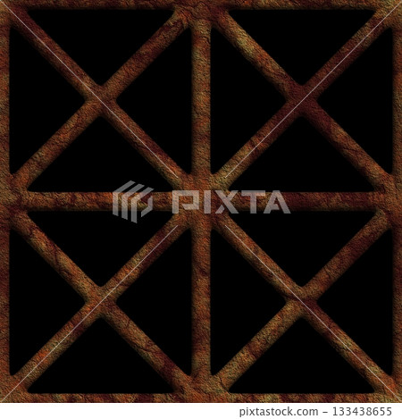 Rusty metal fence texture background. Grunge filter. Rusty metal fence texture background. Grunge filter. 133438655