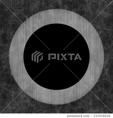 Realistic Illustration of metal porthole of round shape. Grunge filter. 133438826