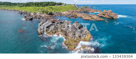 Aerial photography of Tanesashi Coast, Aomori Prefecture, summer Aerial photography of Tanesashi Coast, Aomori Prefecture, summer 133439304