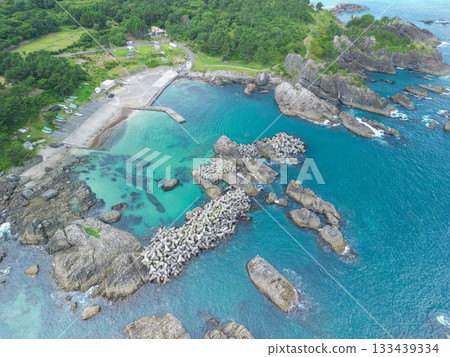 Aerial photography of Tanesashi Coast, Aomori Prefecture, summer 133439334